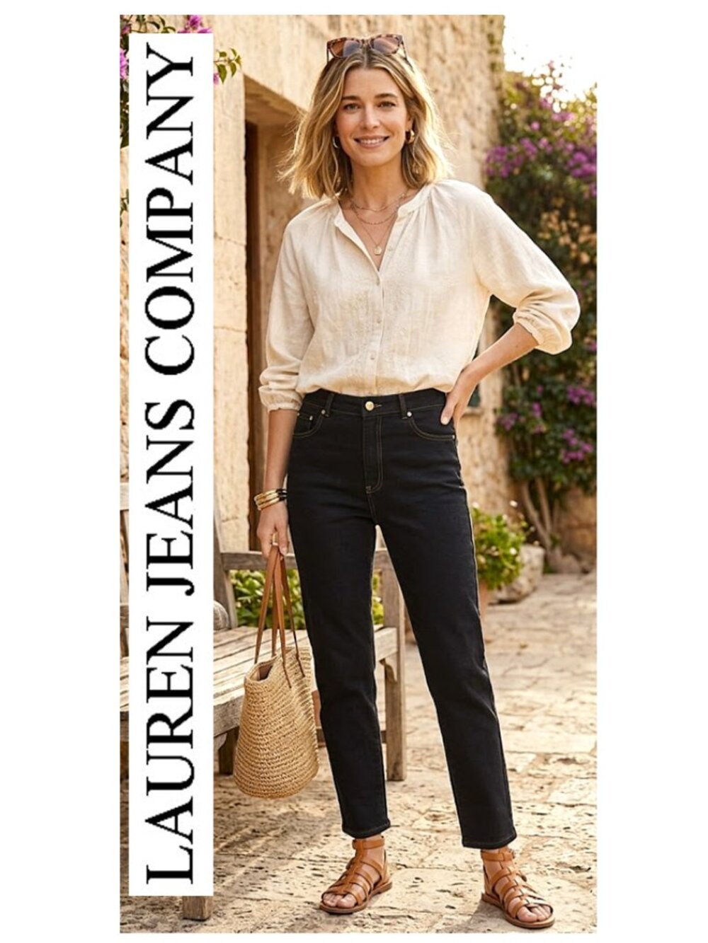 LAUREN JEANS CO. - Black straight leg ankle jeans